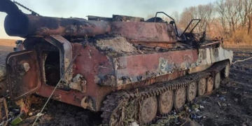 Частично уничтожена техника оккупантов