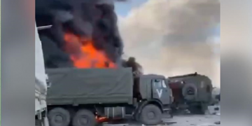 Появилось пожалуй первое видео из аэропорта Гостомеля после начала боев