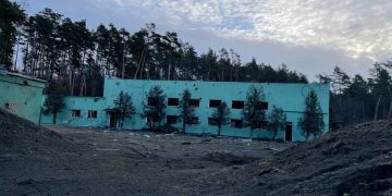 Разрушенная насосная станция в Чернигове