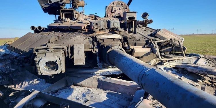 Передовой танк оккупантов