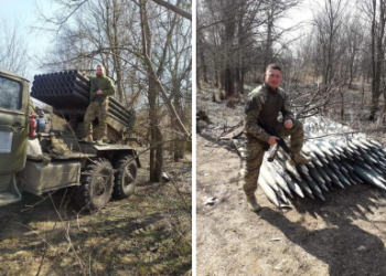 Трофейный российский “Град” и около 70 снарядов к нему