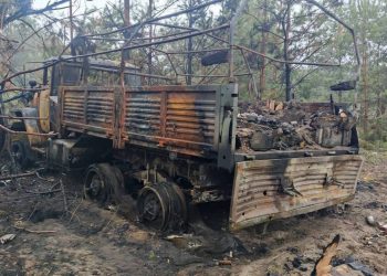 На Киевском направлении  сожгли технику РФ