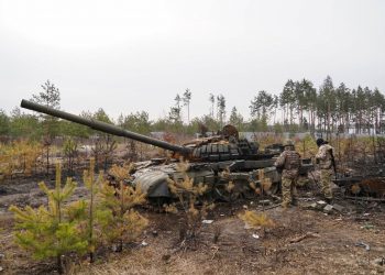 Разбитая колонна войск РФ