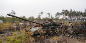 Разбитая колонна войск РФ