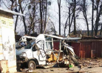 Обстрел гаражного кооператива в Харькове